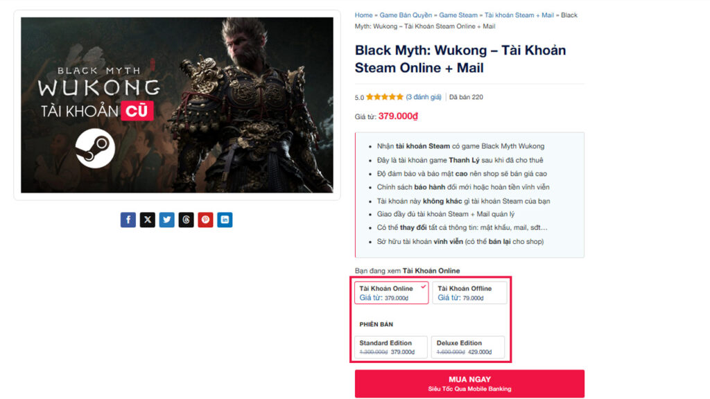 Top 3 Cách Để Mua Game Black Myth Wukong Giá Rẻ cach mua black myth wukong gia re KAMIKEY cach mua black myth wukong gia re