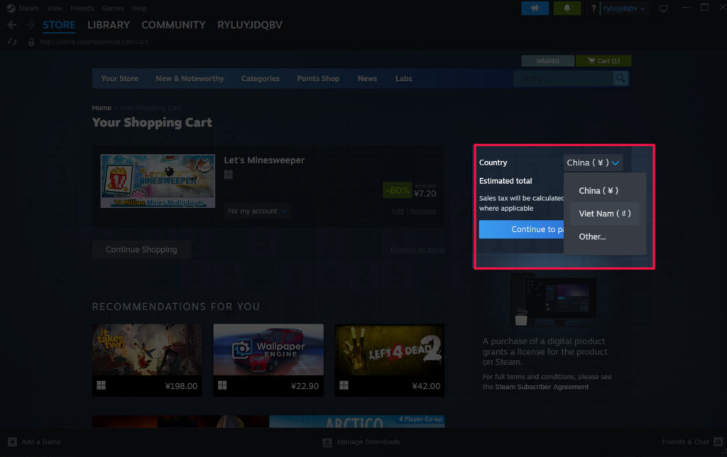 Cách Chuyển Vùng Tài Khoản Steam Mới Nhất chuyen vung 4 KAMIKEY chuyen vung 4