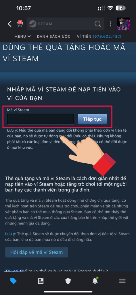 Hướng Dẫn Nhập Key Steam Vào Tài Khoản Steam nhap key dien thoai 4 KAMIKEY nhap key steam tren ung dung steam dien thoai