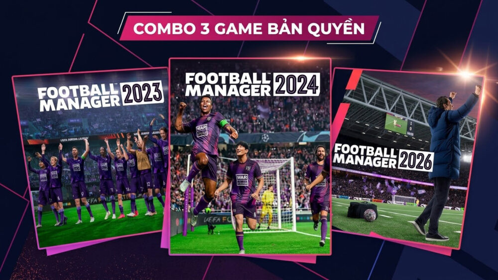 Combo Football Manager 23 + 24 + 26 + DLC DENUVO - Tài Khoản Steam Offline Nhiều Game