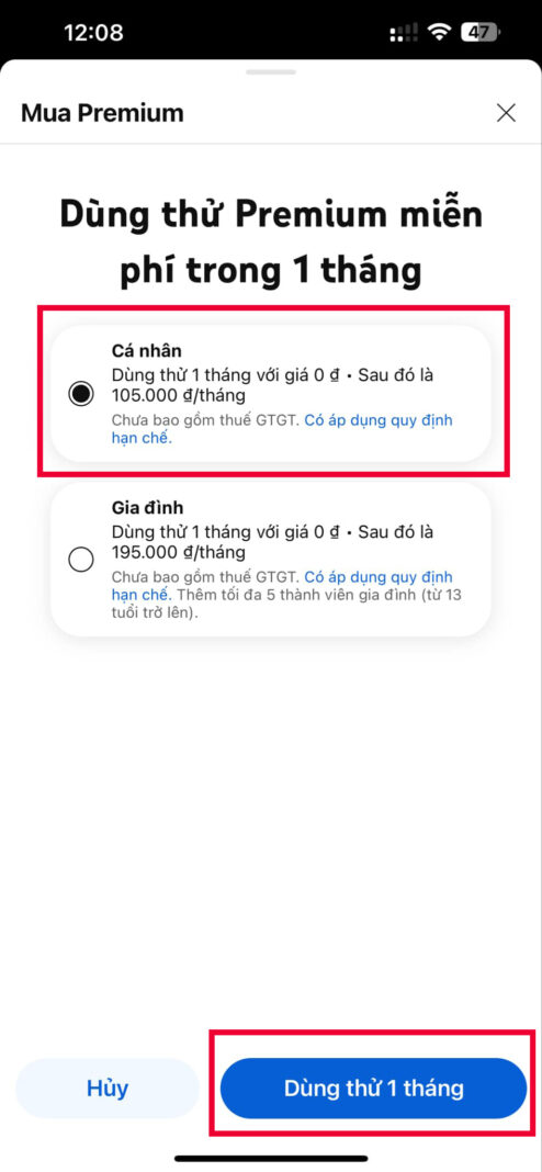 cach mua youtube premium bang momo