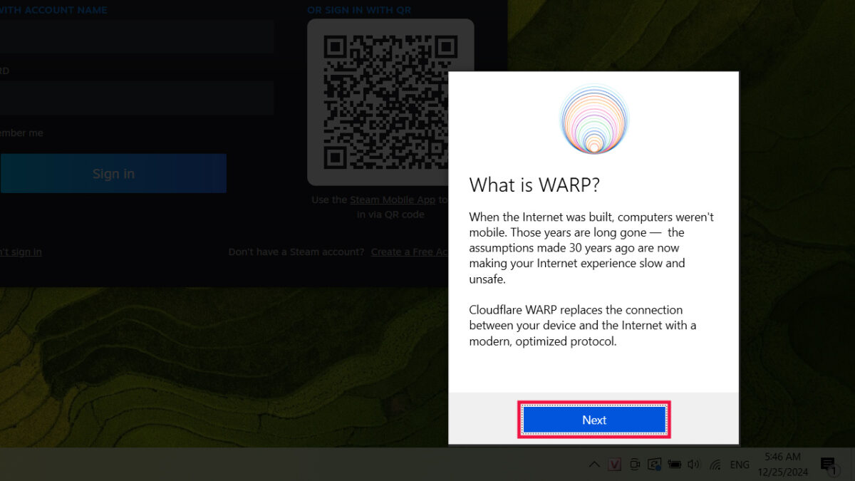 truy cập steam khi bị chặn bằng WARP 1.1.1.1