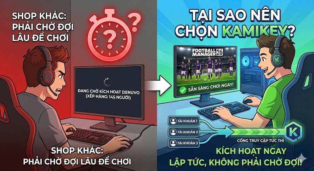 choi football manager 26 vơi kamikey