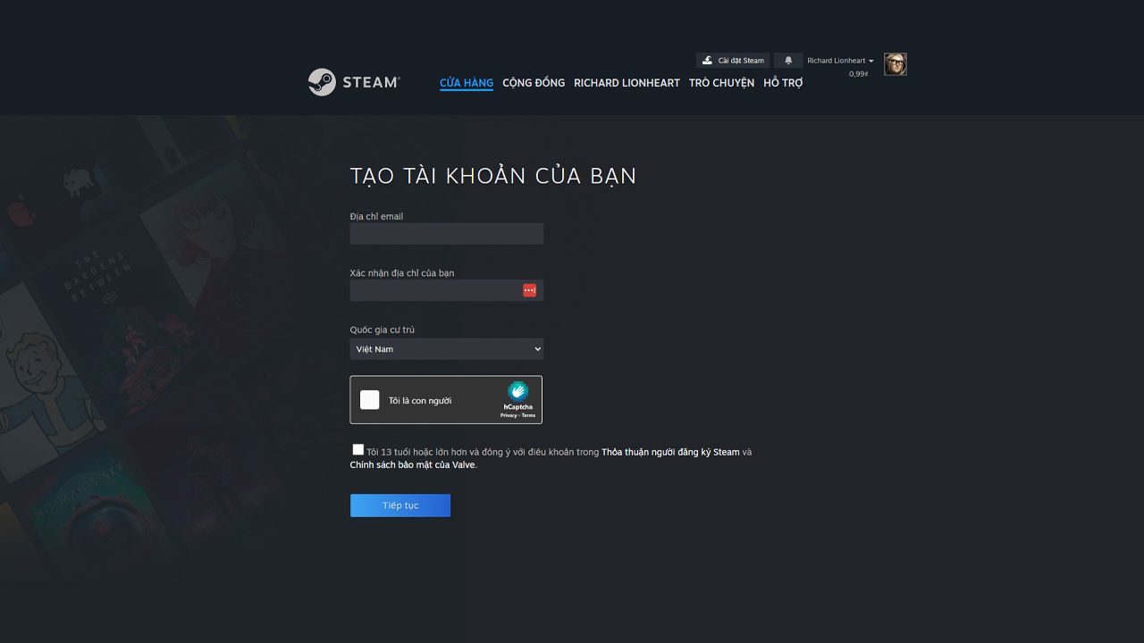 dang ky tai khoan steam