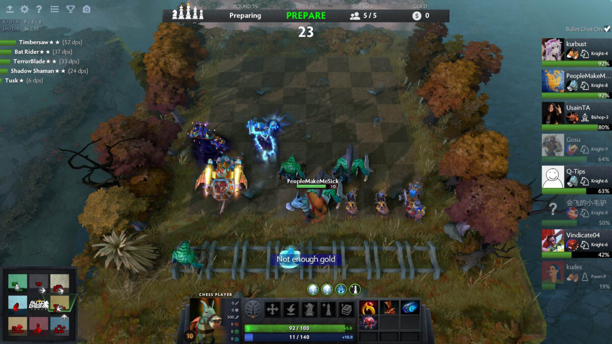Custom game Auto Chess trong dota 2