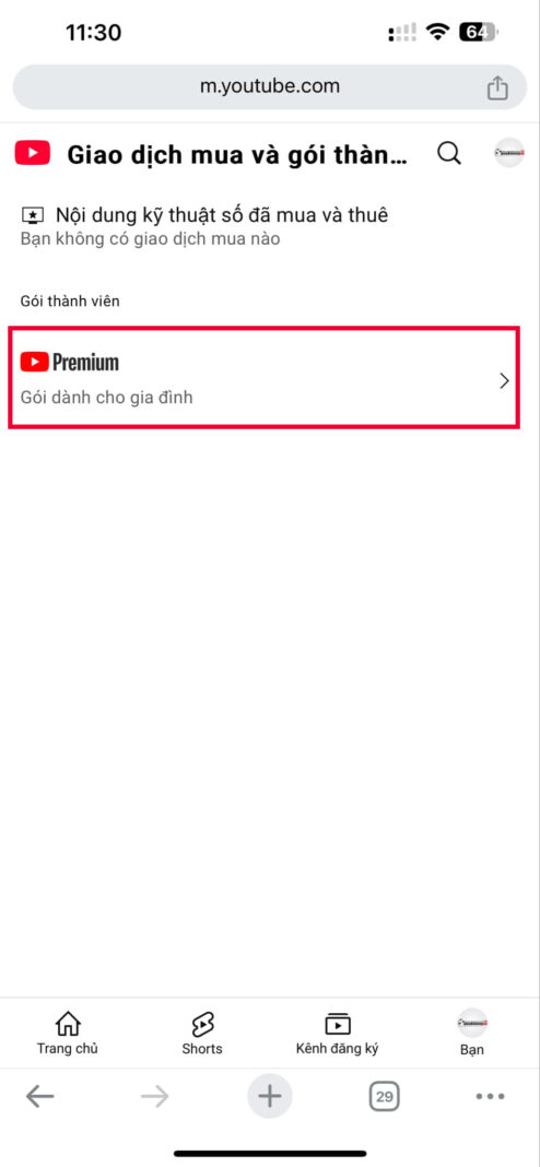 huy youtube premium tren chrome