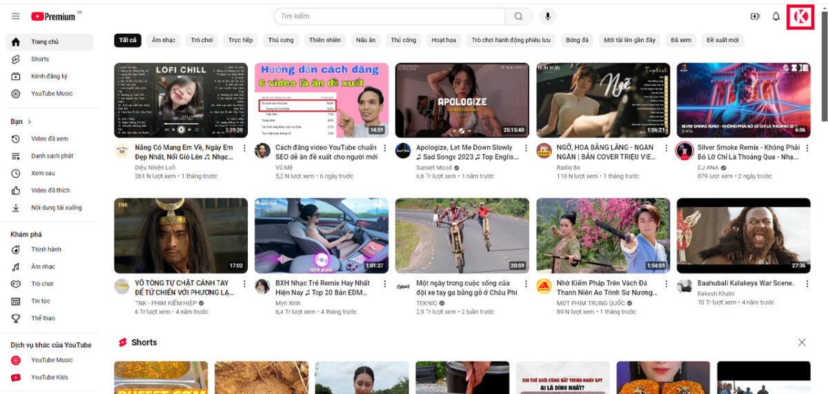 huy youtube premium tren may tinh