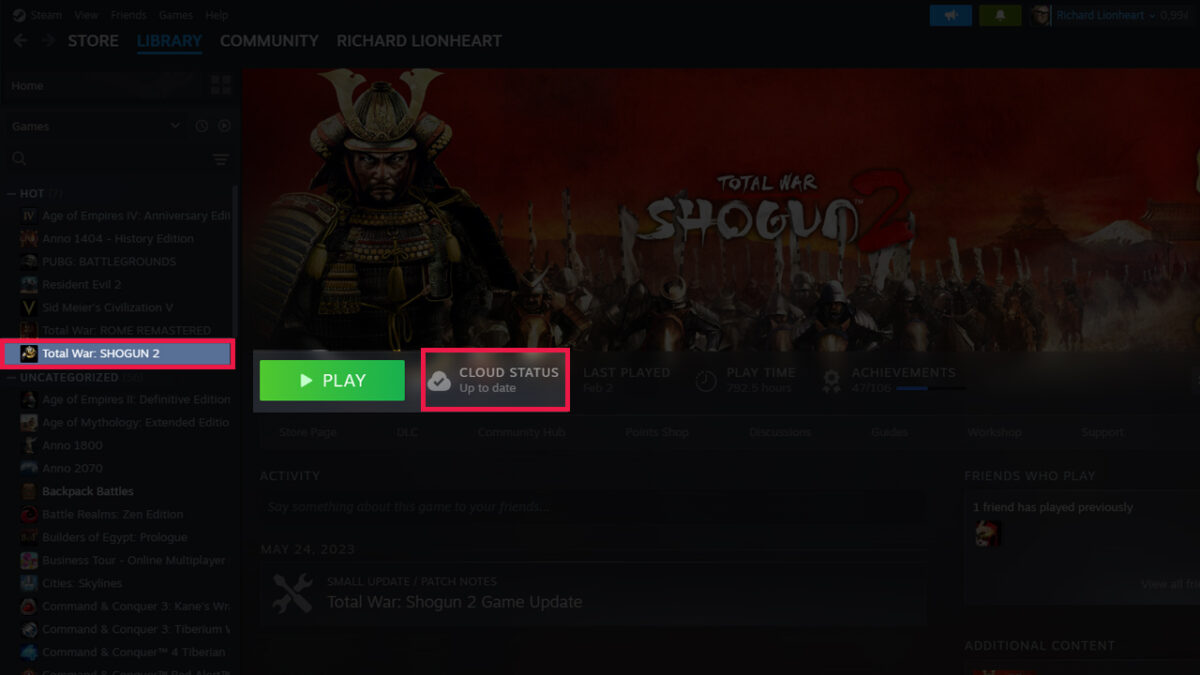 Kiểm tra trạng thái Steam Cloud