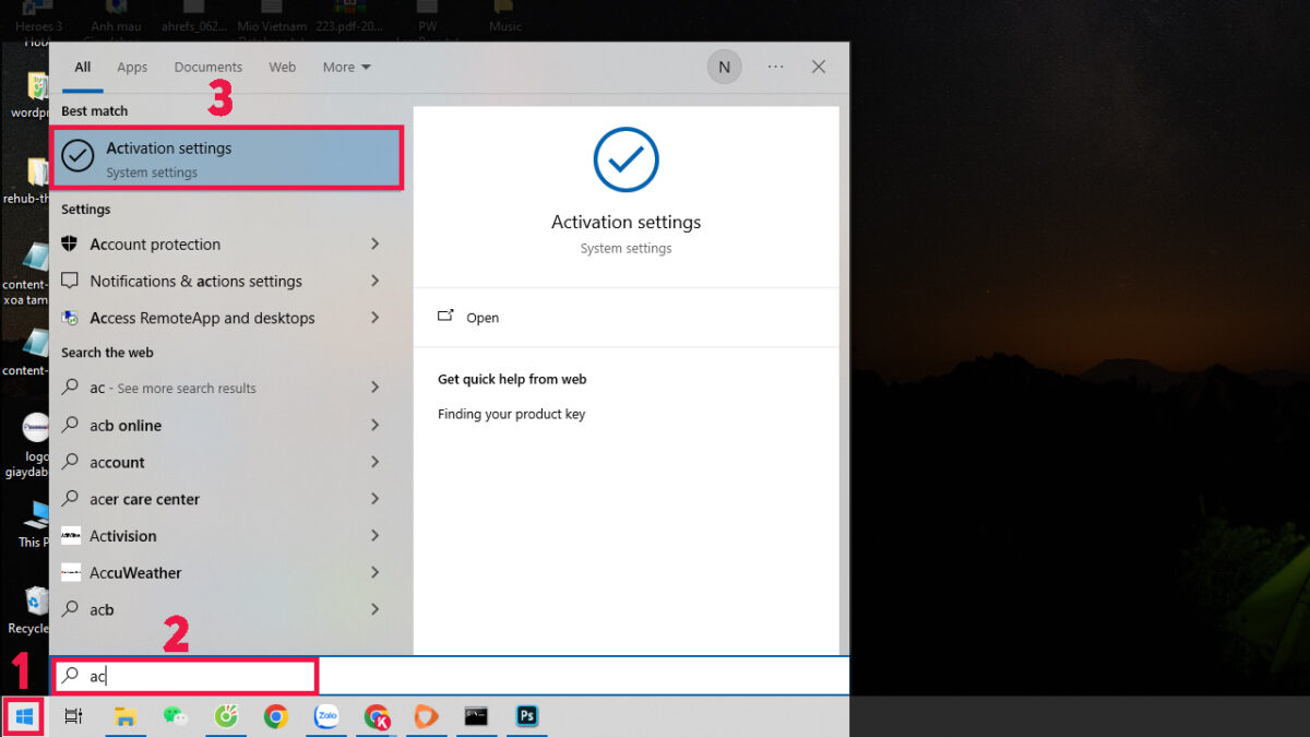 Kiểm tra Activation win bản quyền